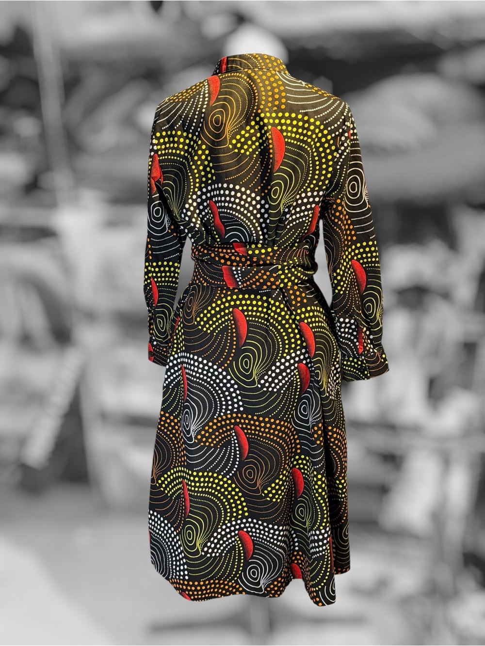Zuri Kenya Belted Midi Shirt Dress ‘Replay’ - Medium - Picture 2 of 6